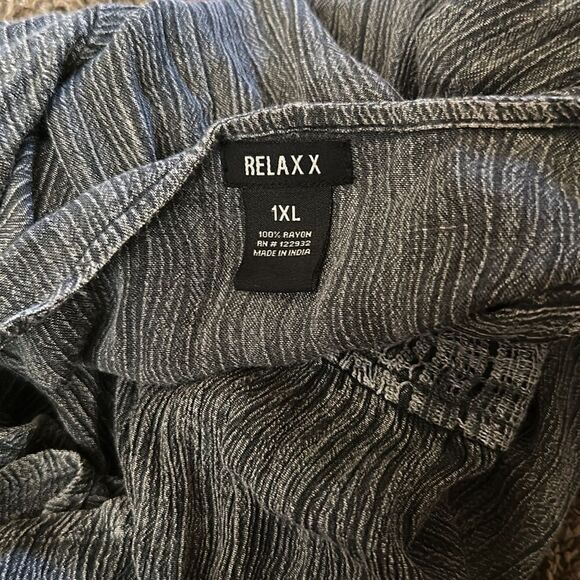 Relaxx Gray Boho Festival Midi Casual Flowy Summer Church Long Sleeved Dress - Picture 5 of 7